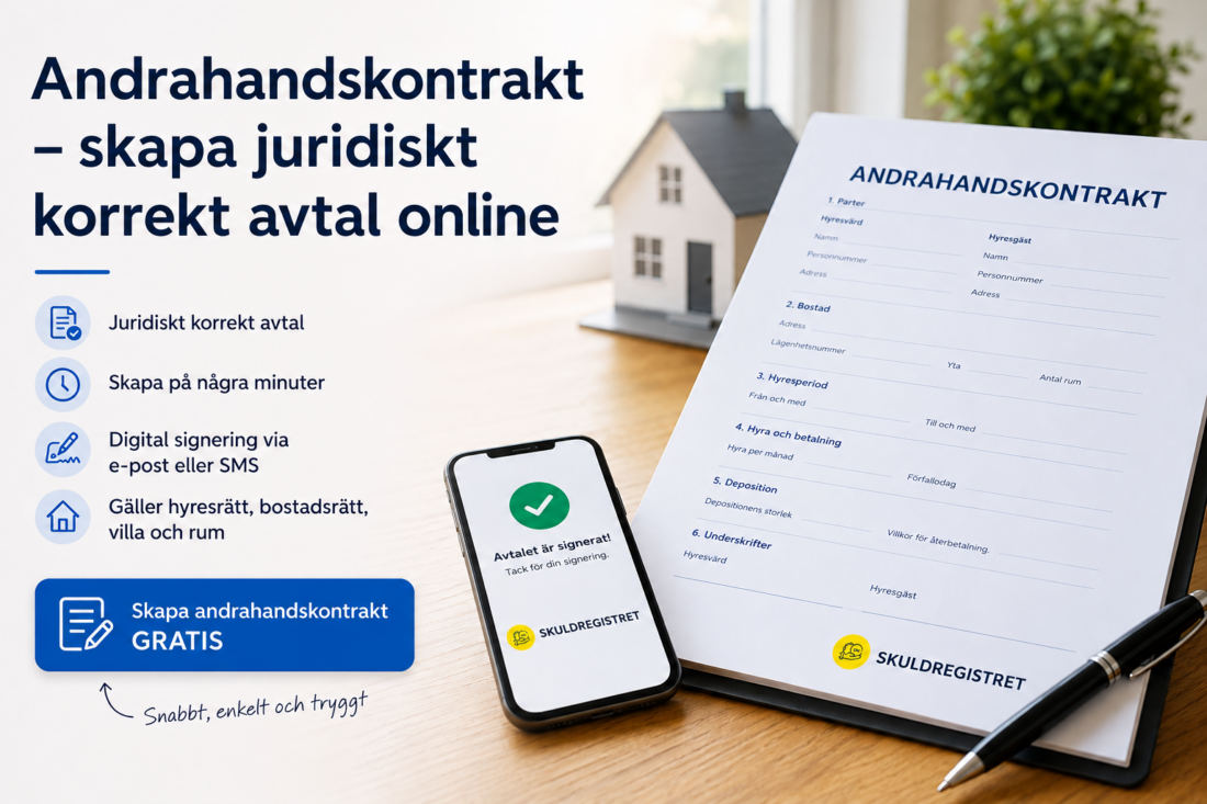 Andrahandskontrakt mall gratis – Skapa och signera online