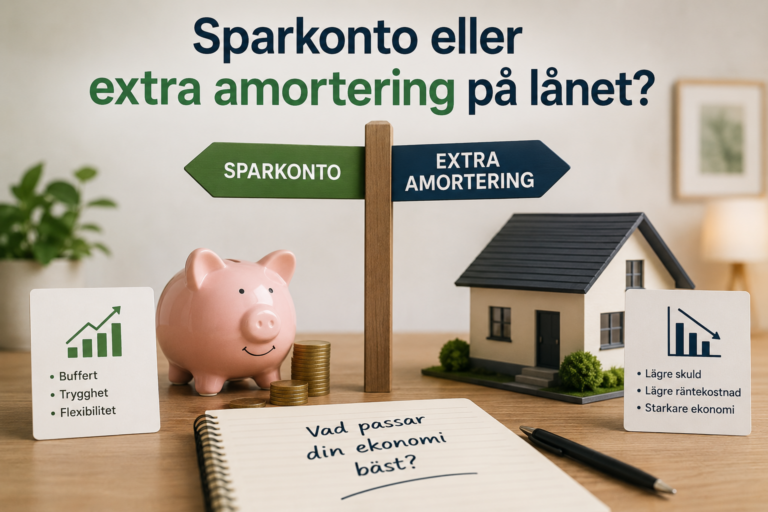 Sparkonto eller extra amortering på lånet