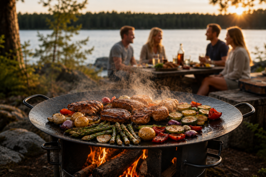 Muurikka stekhäll för matlagning utomhus